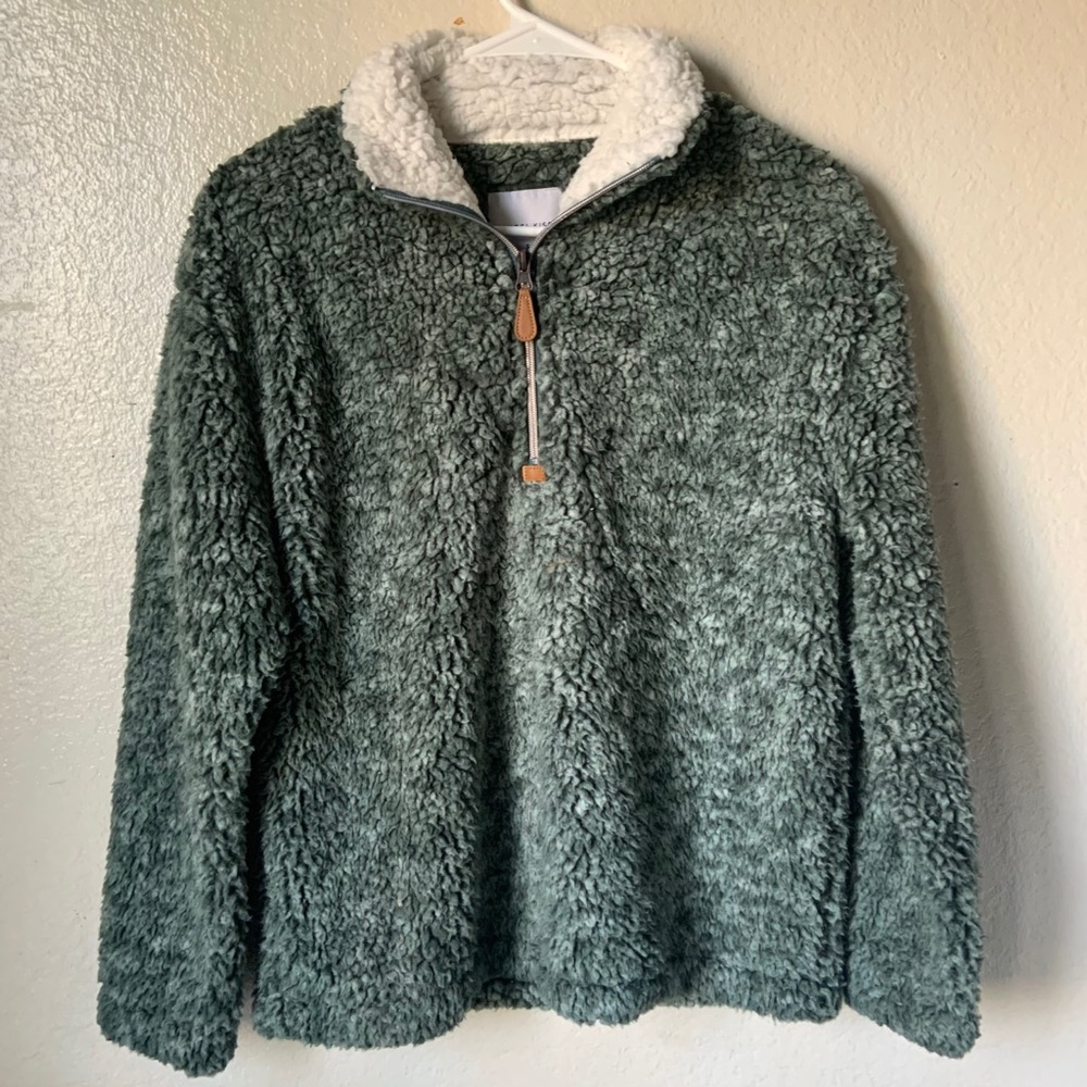 Forest Green Sherpa Sweater (Small)